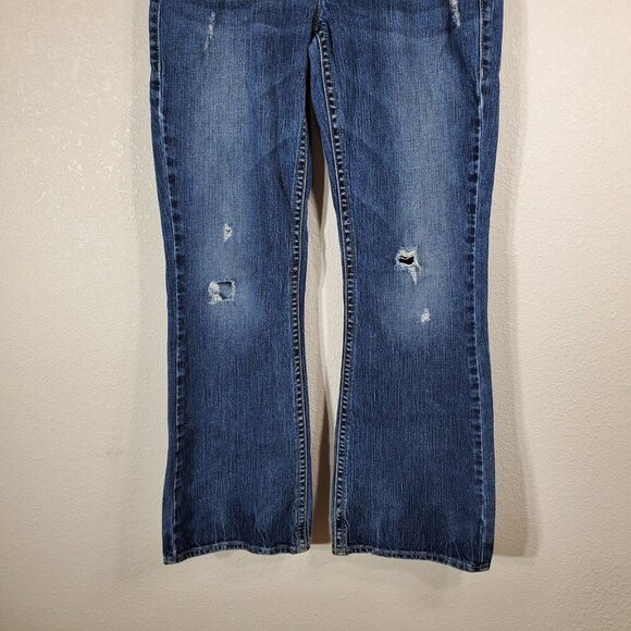 Silver Jeans Co. Aiko Womens W28 L31 Mid-Rise Bootcut Distressed Denim Jeans - Picture 10 of 11
